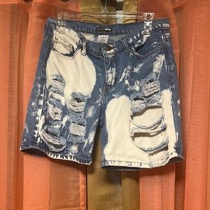 bleached distressed shorts